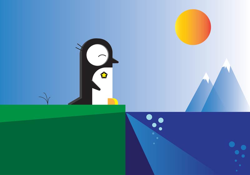 Penguin Illustration in adobe illustrator