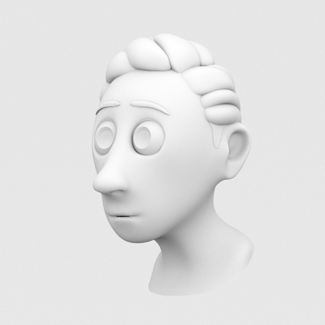 3D Man Character Model Front view modeling