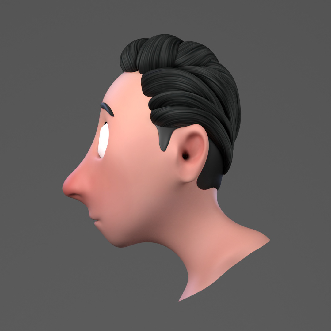 3D Man Character Model Front view