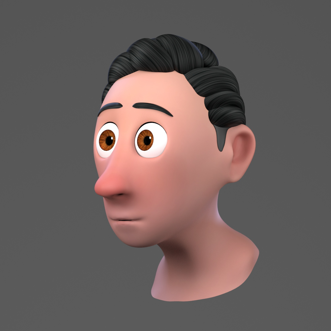 3D Man Character Model Front view