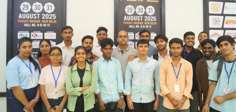 ADMEC students and teachers attending photo video asia exhibition 2025 at pragati maidan
