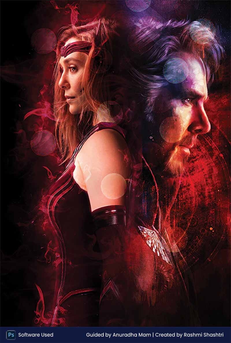 avengers special effect portrait in photoshop