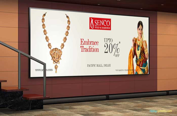 Jewellery banner Design mockup presentation in photoshop