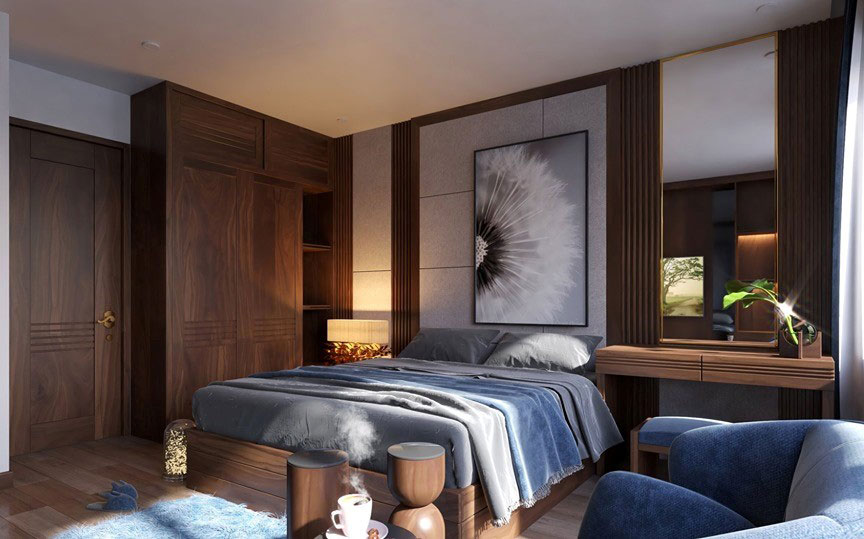 Interior Design Bed Room Modelling Side View