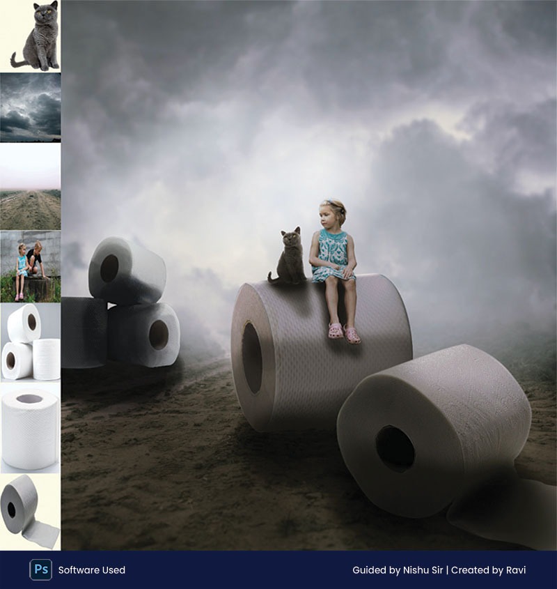 Creative Little Girl Matte Painting