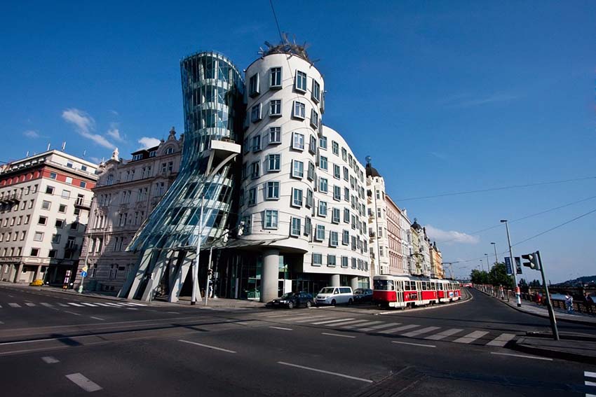 Dancing House Prague the twisted glass stone and metal building