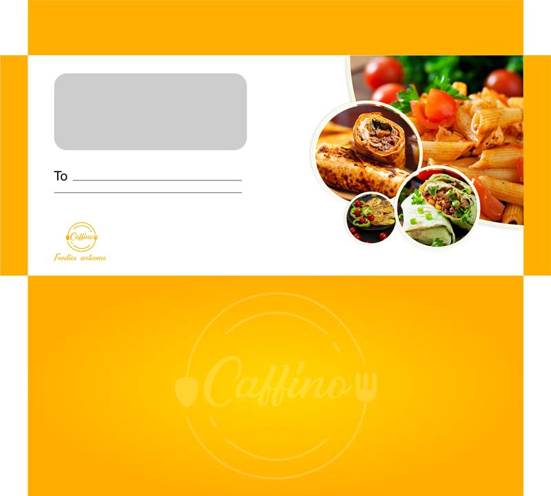Caffino Food Restaurant Envelope Design