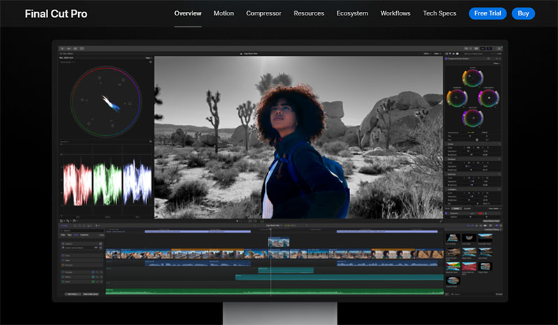 final cut pro as video editing application
