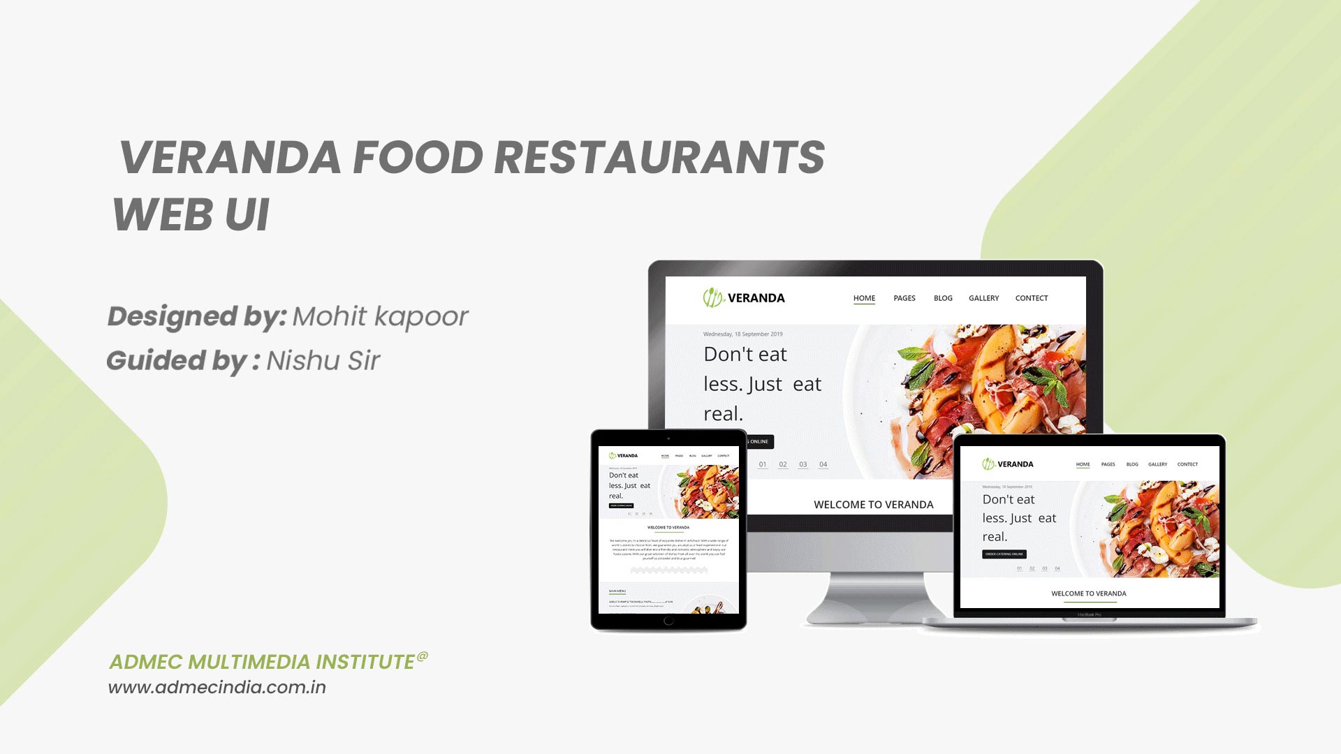 Veranda Food Restaurant Web UI Cover