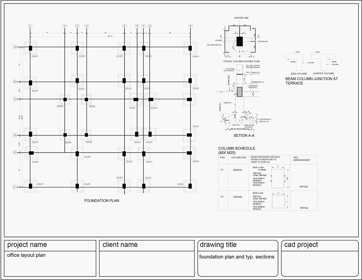 Auto Cad - Foundation Plan