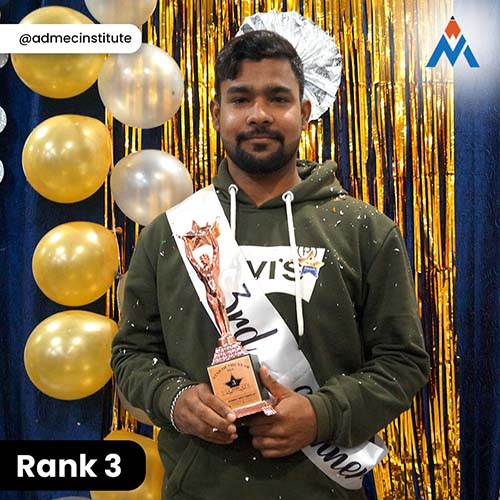 gurjeet bronze 3rd rank the year 2024 admec multimedia institute