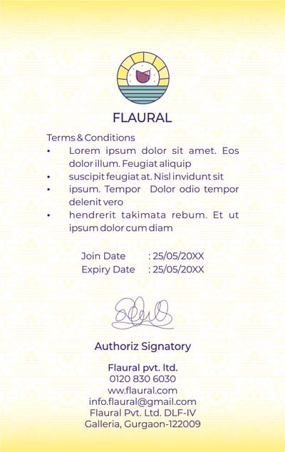 Flaural Id Card Back