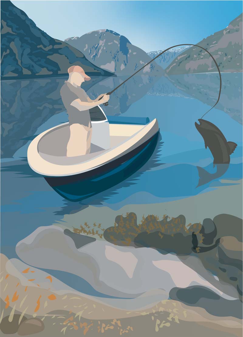 Fishing Illustration poster