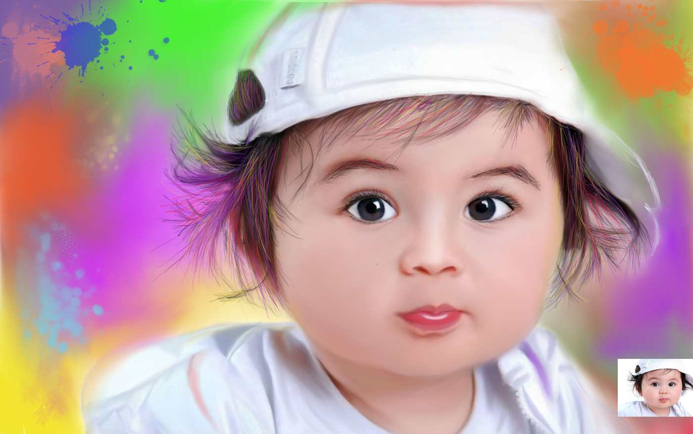 kid smudge painting in sketchbook