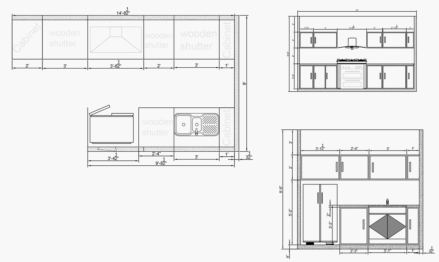 Auto Cad - kitchen-Layout1
