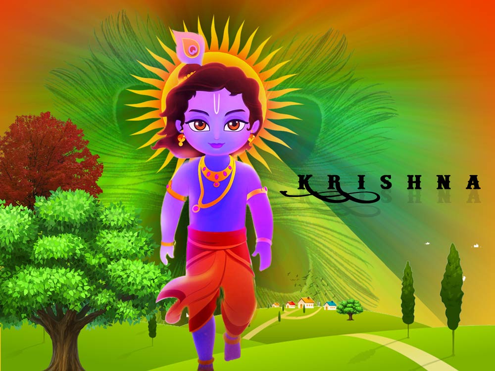 Krishna Wallpaper in photoshop