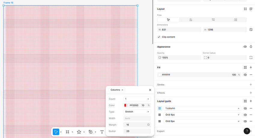 making guide layout grid in figma
