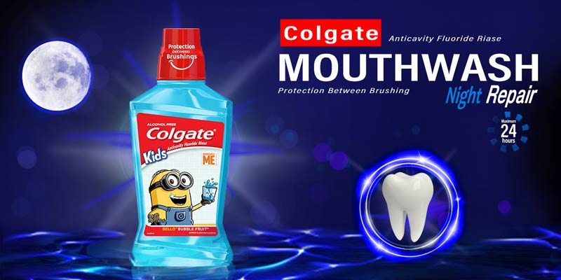 Colgate Mouthwash Banner Design