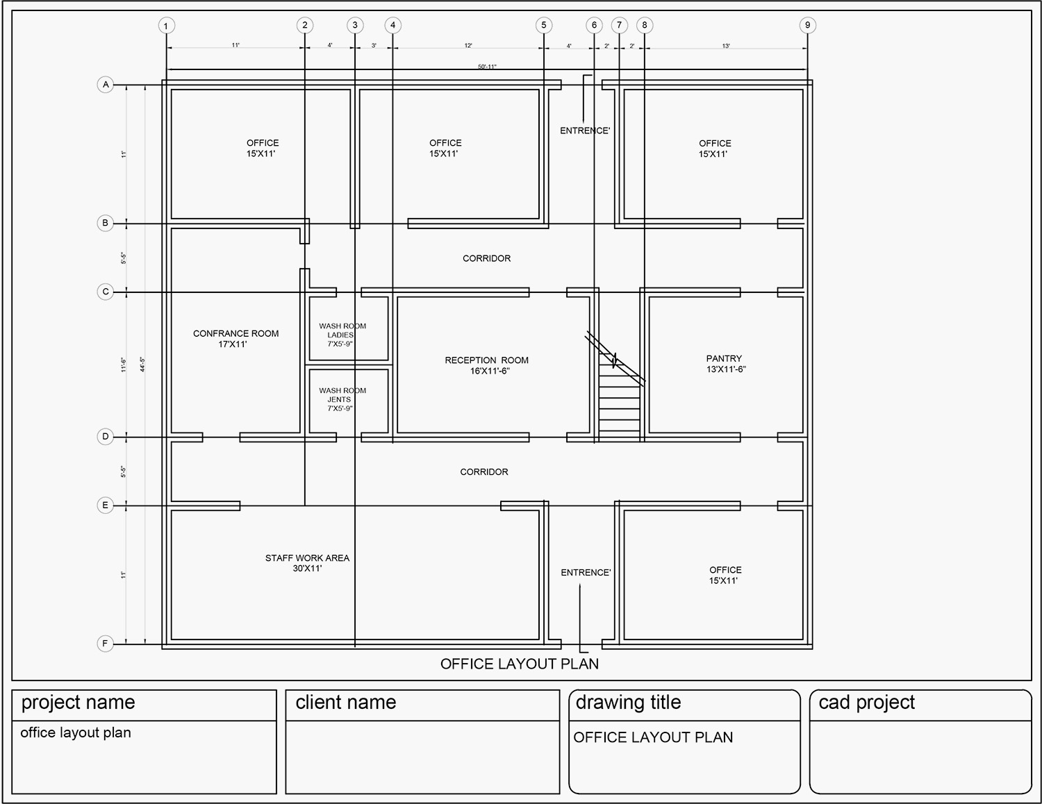 Auto Cad - OFFICE LAYOPUT PLAN