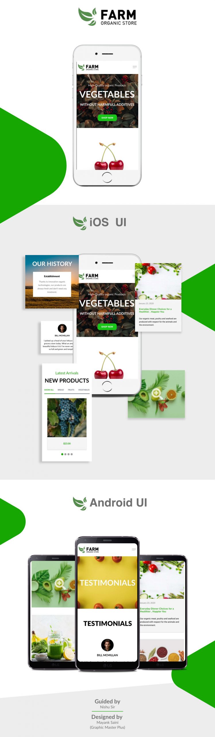 Farm Organic Store Mobile UI