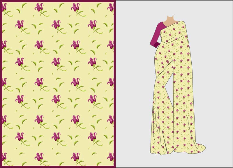 Seamless Saree Textile Design