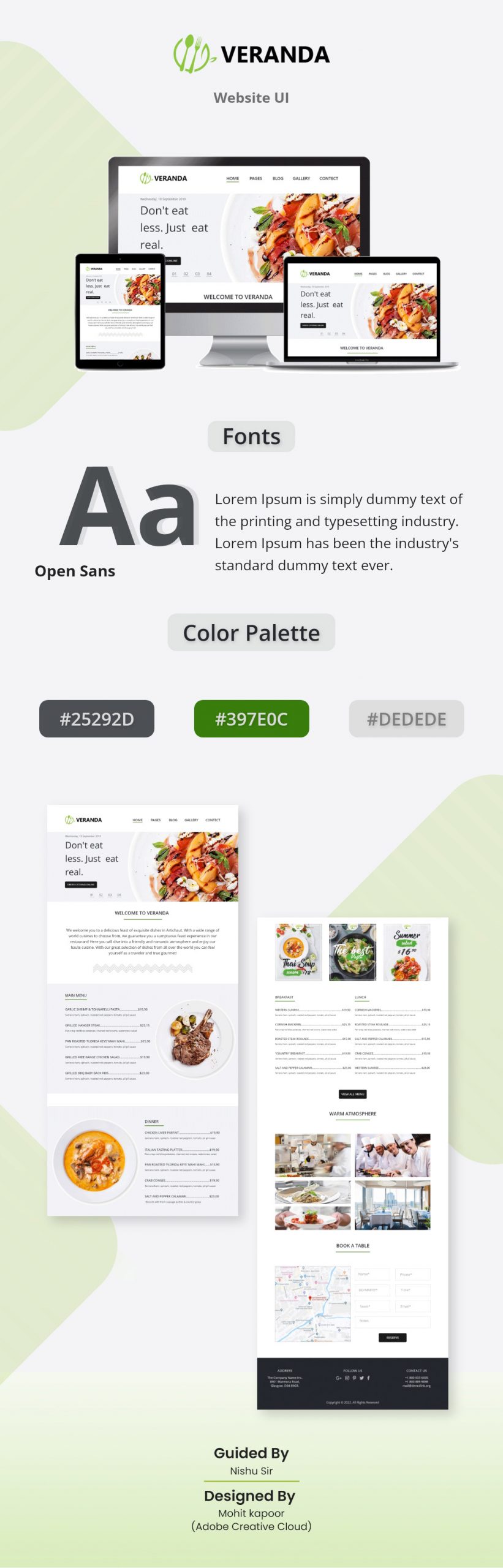 Veranda Food Restaurant Website Design