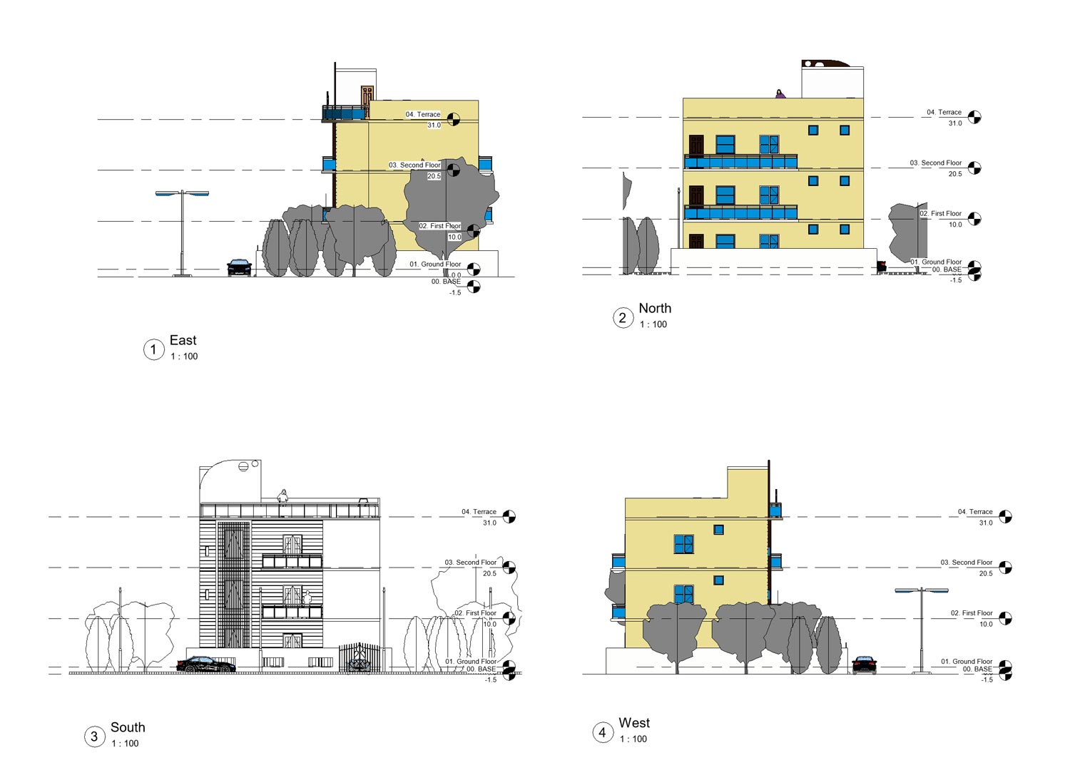 Revit Architecture Residential Plan Elevations