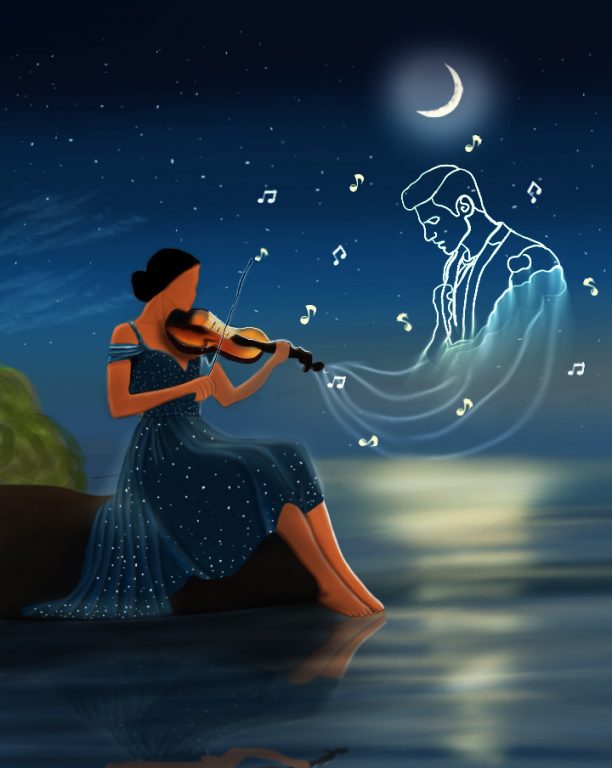 Girl Violet Digital Painting