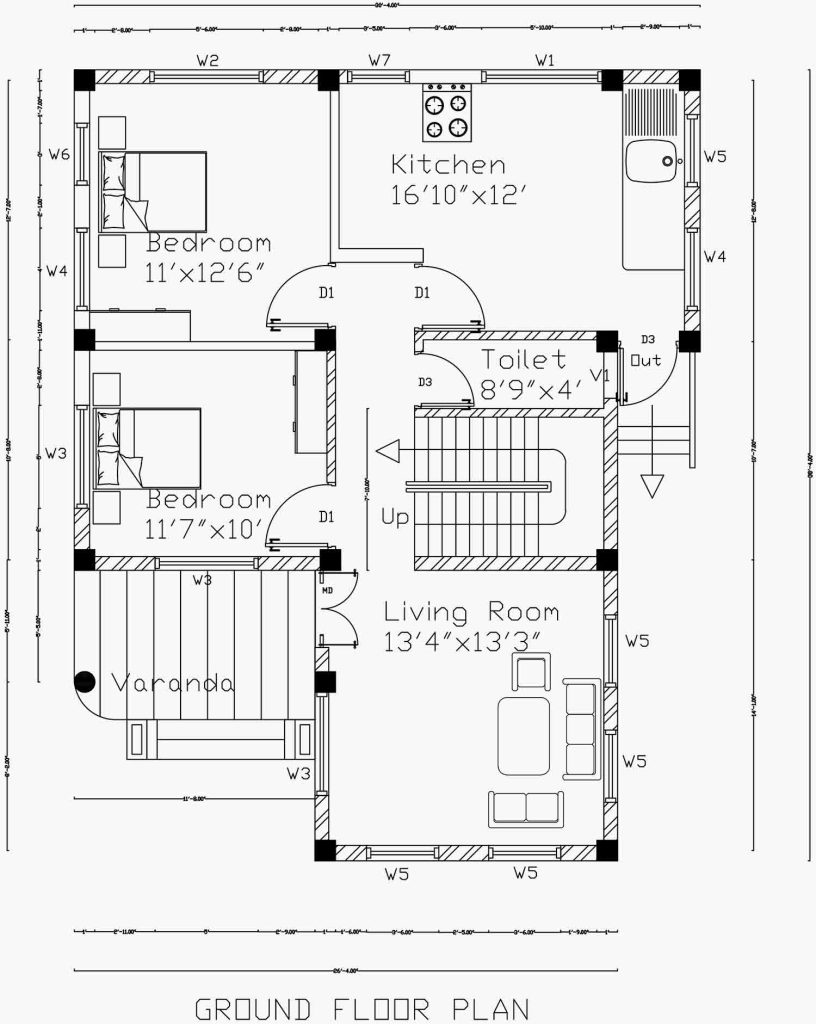 Auto Cad - Ground Floor Plan