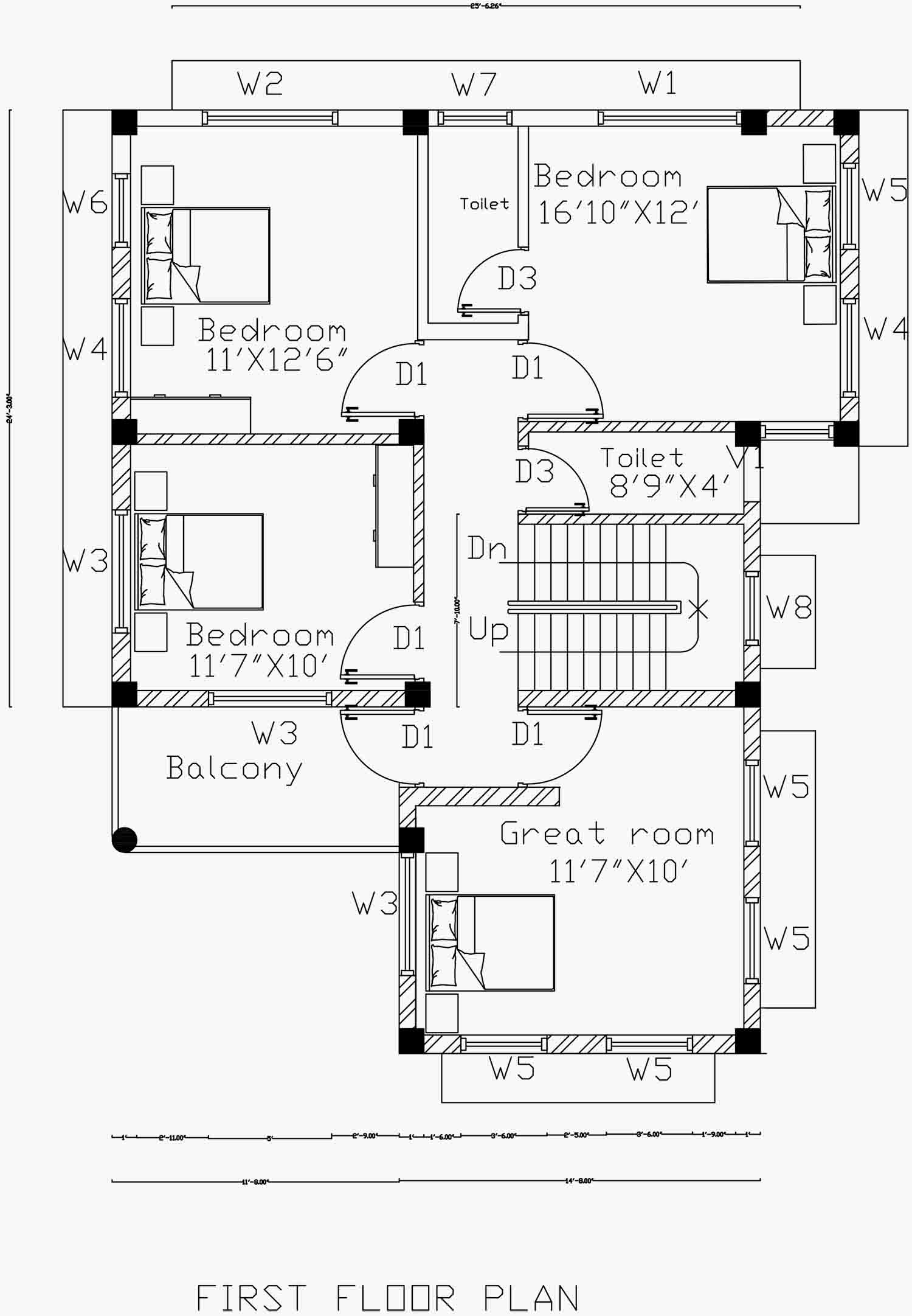 Auto Cad - First Floor Plan