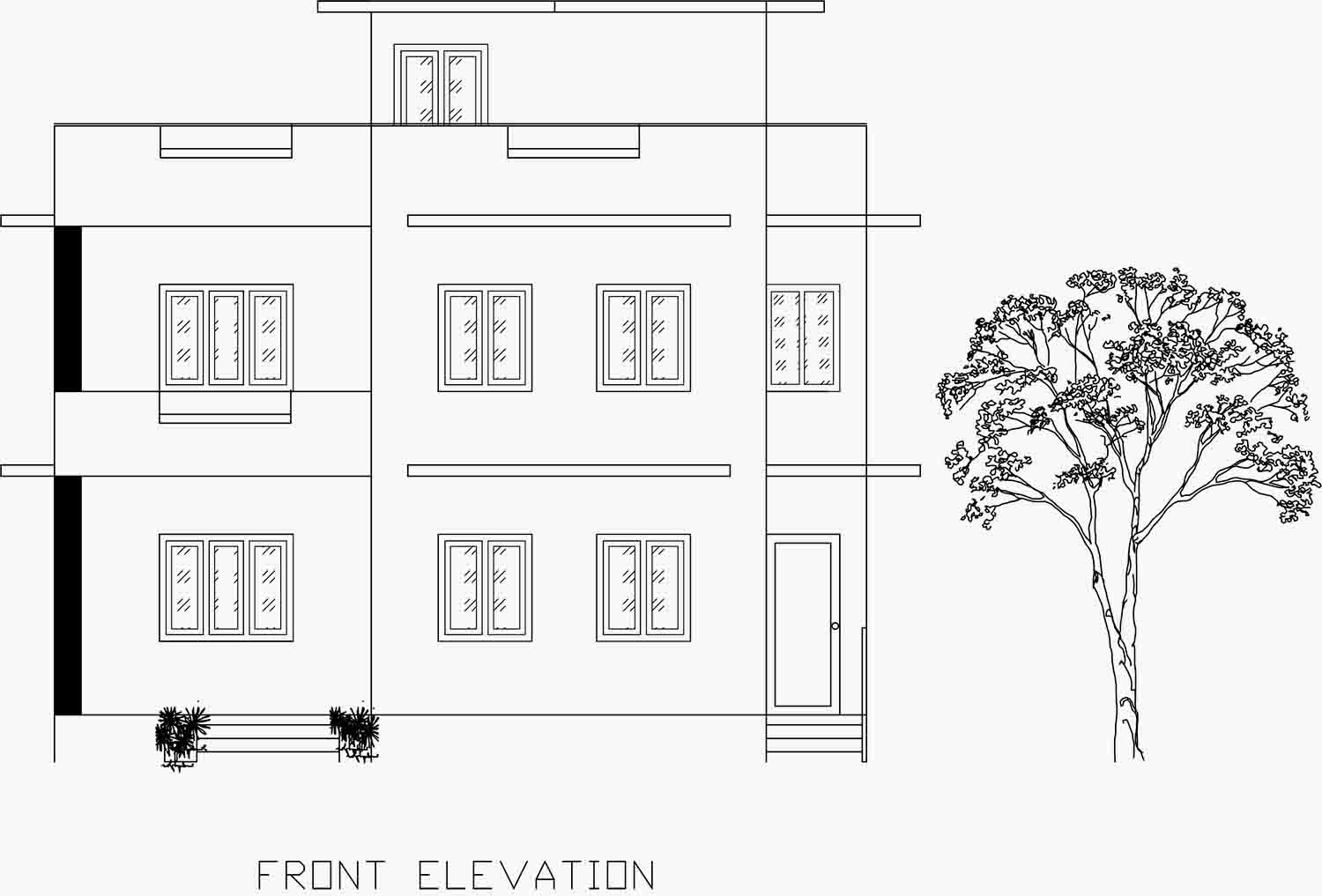 Auto Cad - Front Elevation