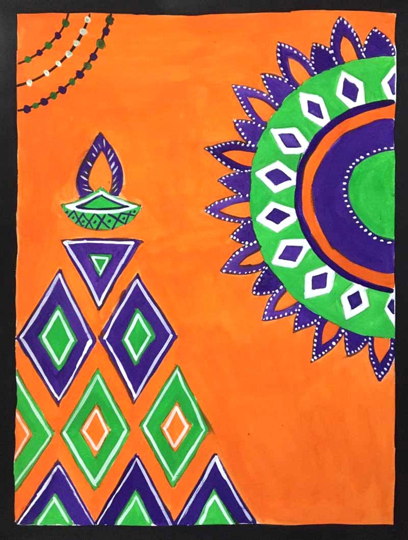 Secondary Colors Abstract Art Design