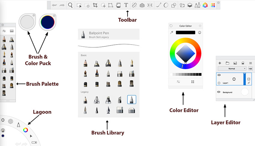 Sketchbook pro interface