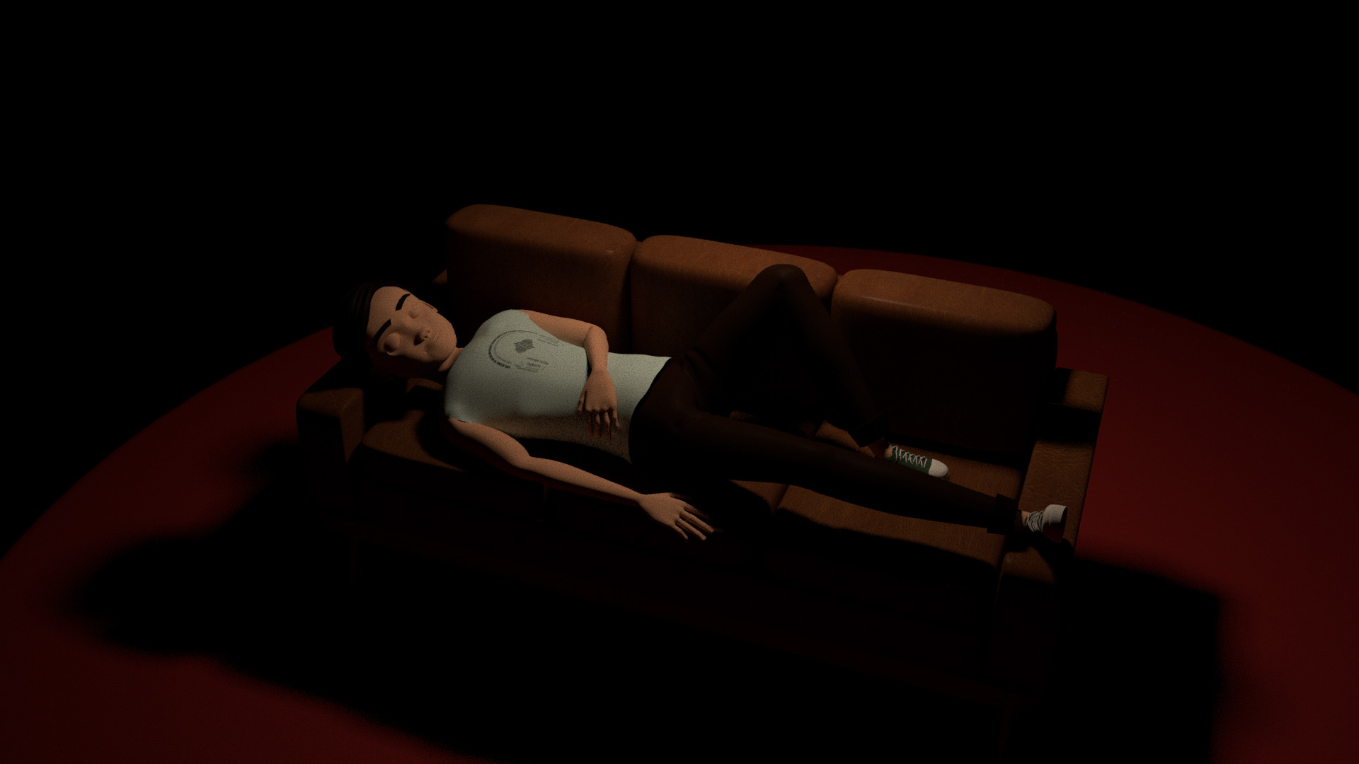 sleeping 3D character