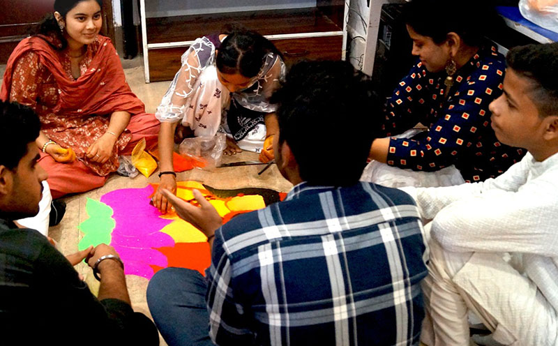 Team A in Rangoli Design Competition 2024