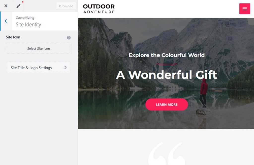 the website branding in wordpress