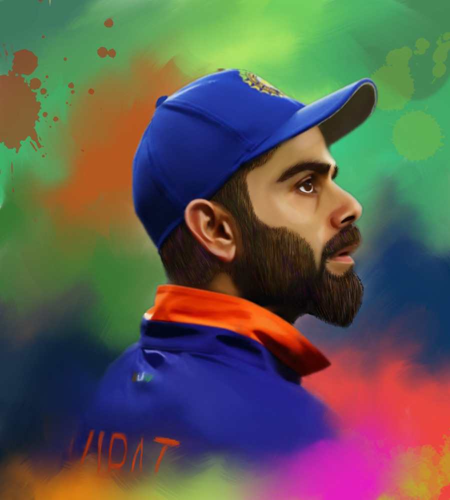 viral kohli smudge painting in sketchbook