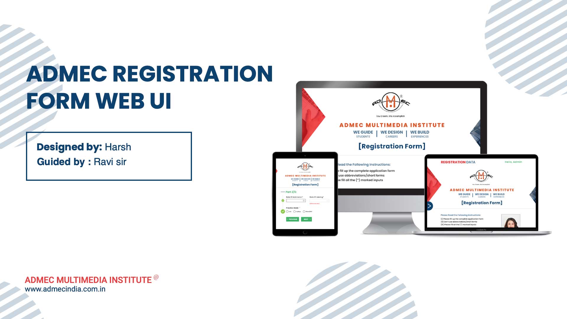 ADMEC Registration Form Web UI Cover