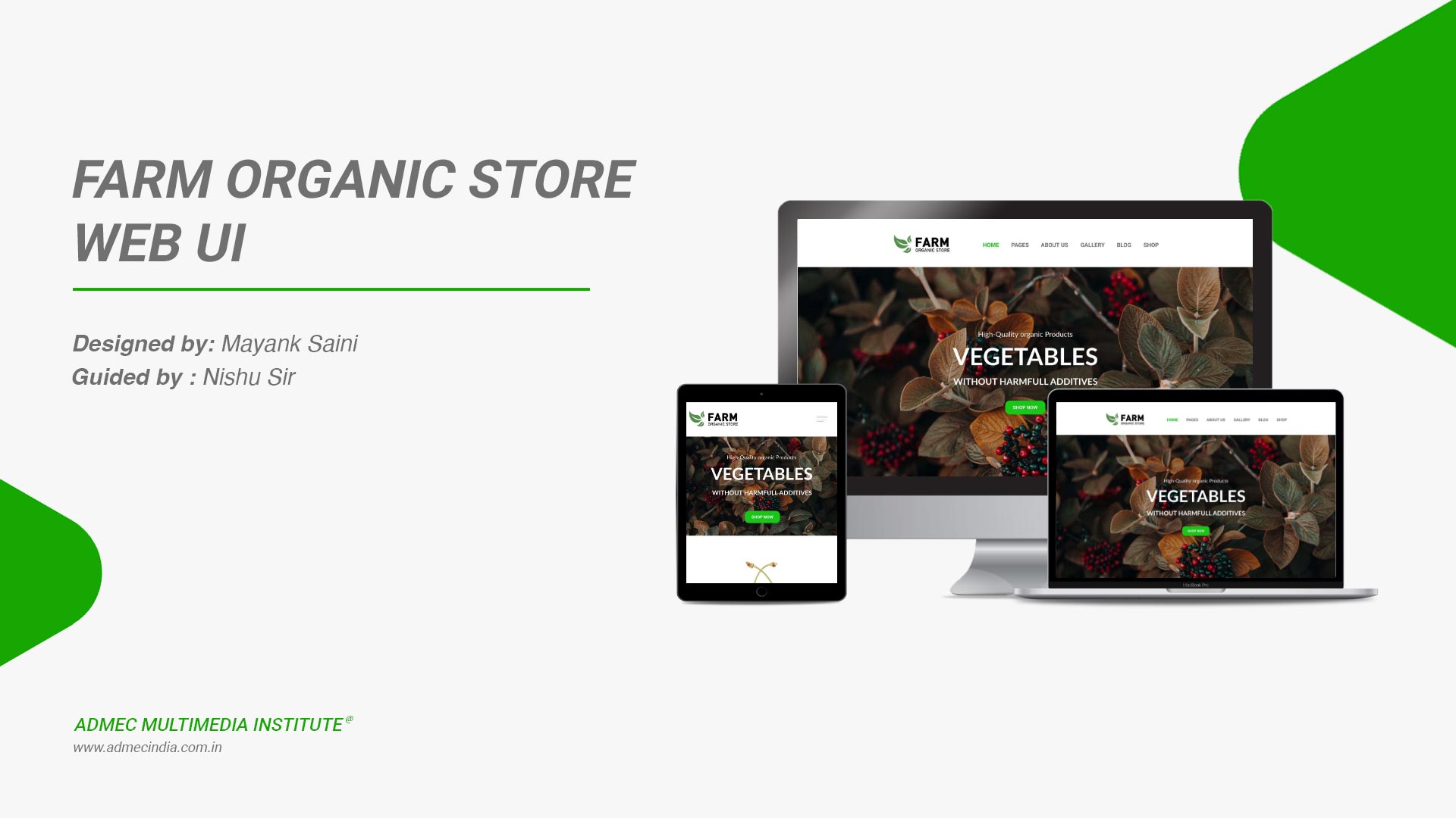 Farm Organic Store Web UI Cover